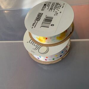 Duck and Polka Dot Gift Wrap Ribbon Set